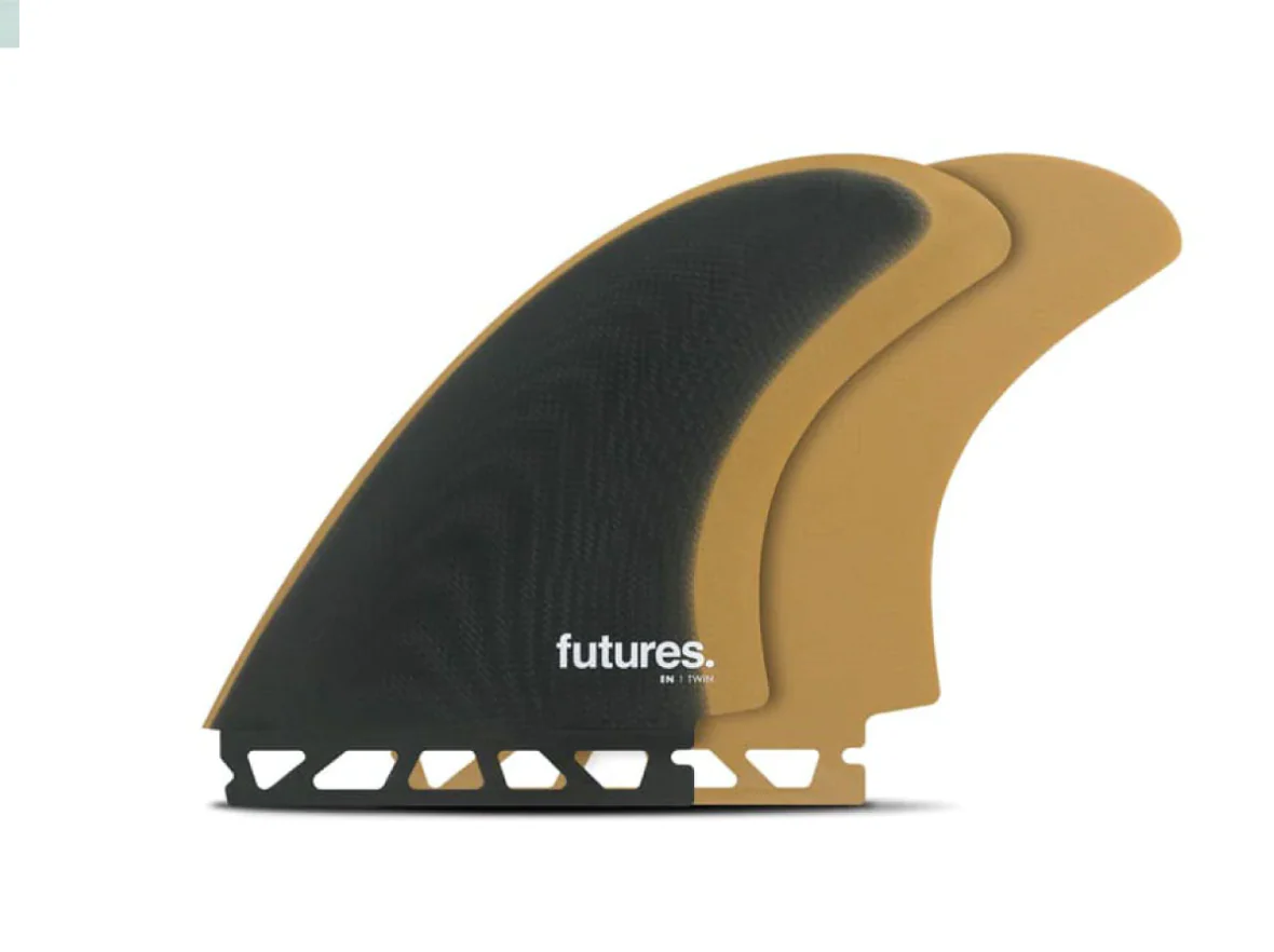 Futures EN Fiberglass Twin Fin Set - Slate/Ochre