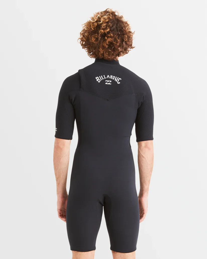 Mens 2/2mm Revo Natural Chest Zip Springsuit - Black - Image 2