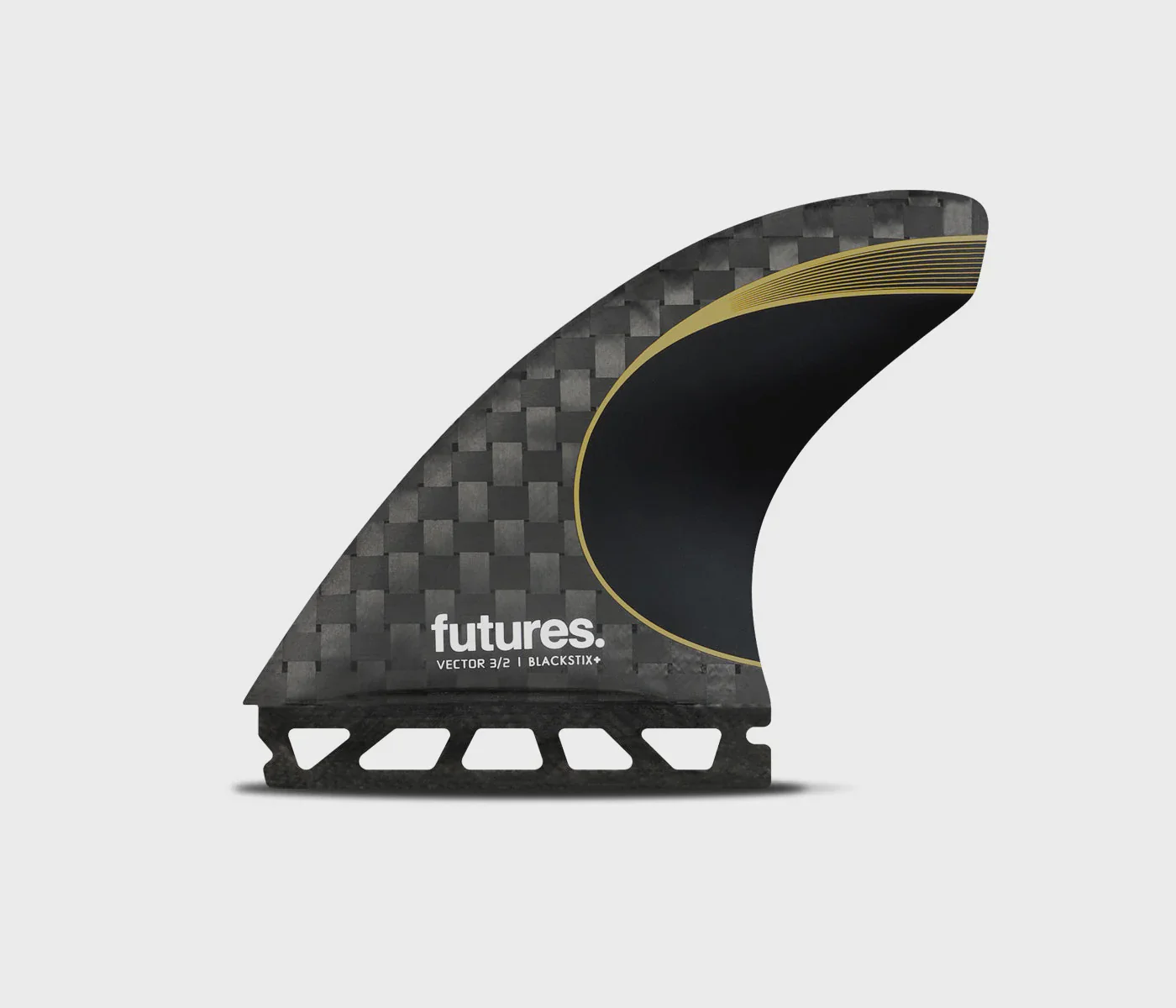 Futures 3/2 Vector Blackstix+ Medium Thruster Fin Set - Gold