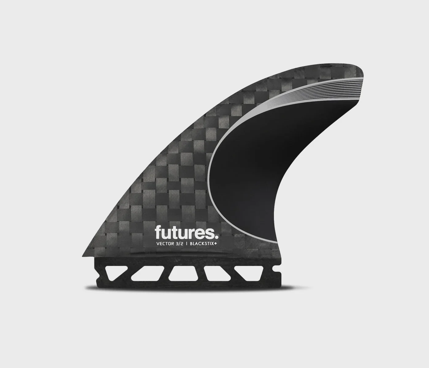 Futures 3/2 Vector Blackstix+ Large Thruster Fin Set - Silver