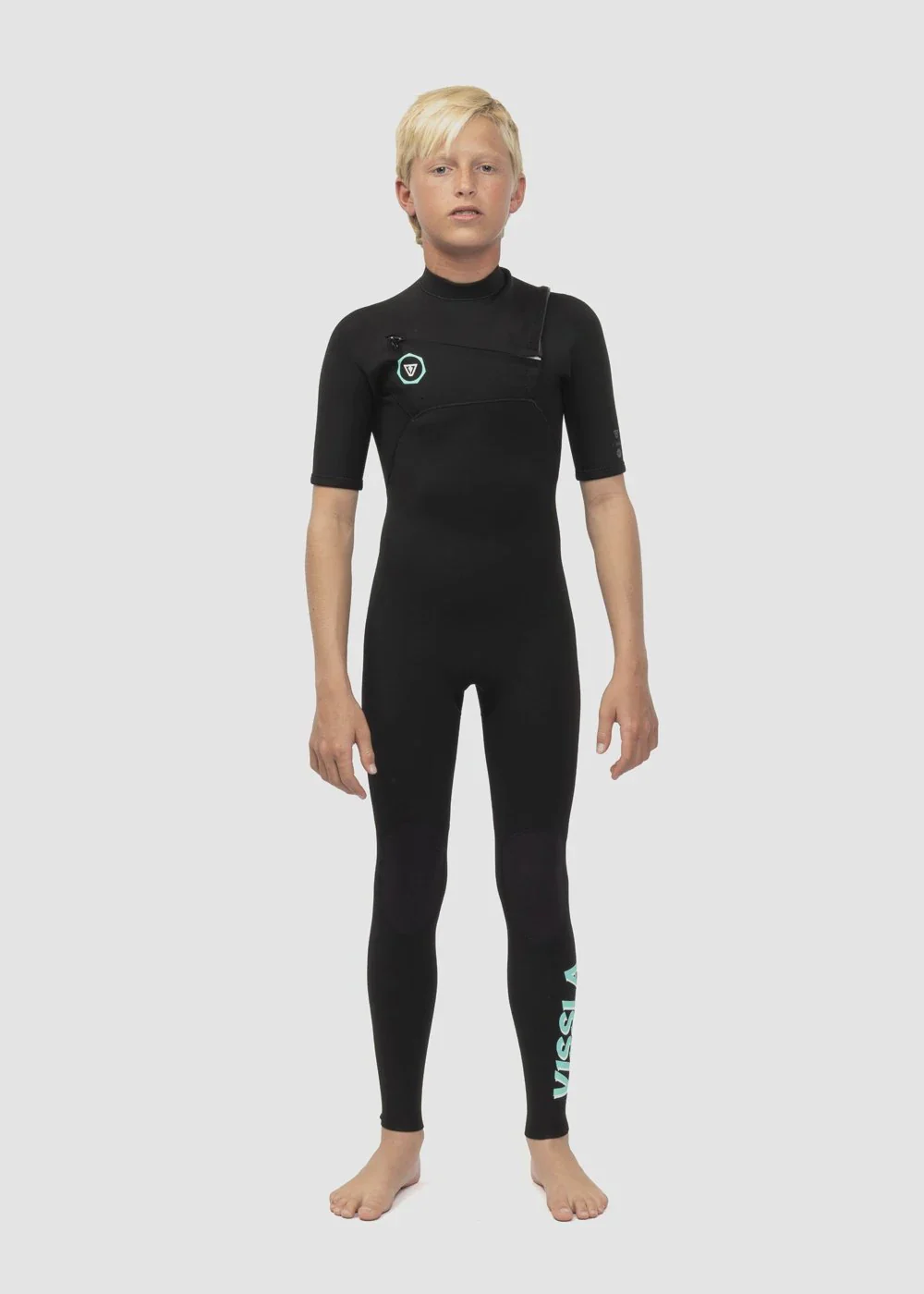 7 Seas Boys 2mm Short Sleeve Steamer Wetsuit - Black