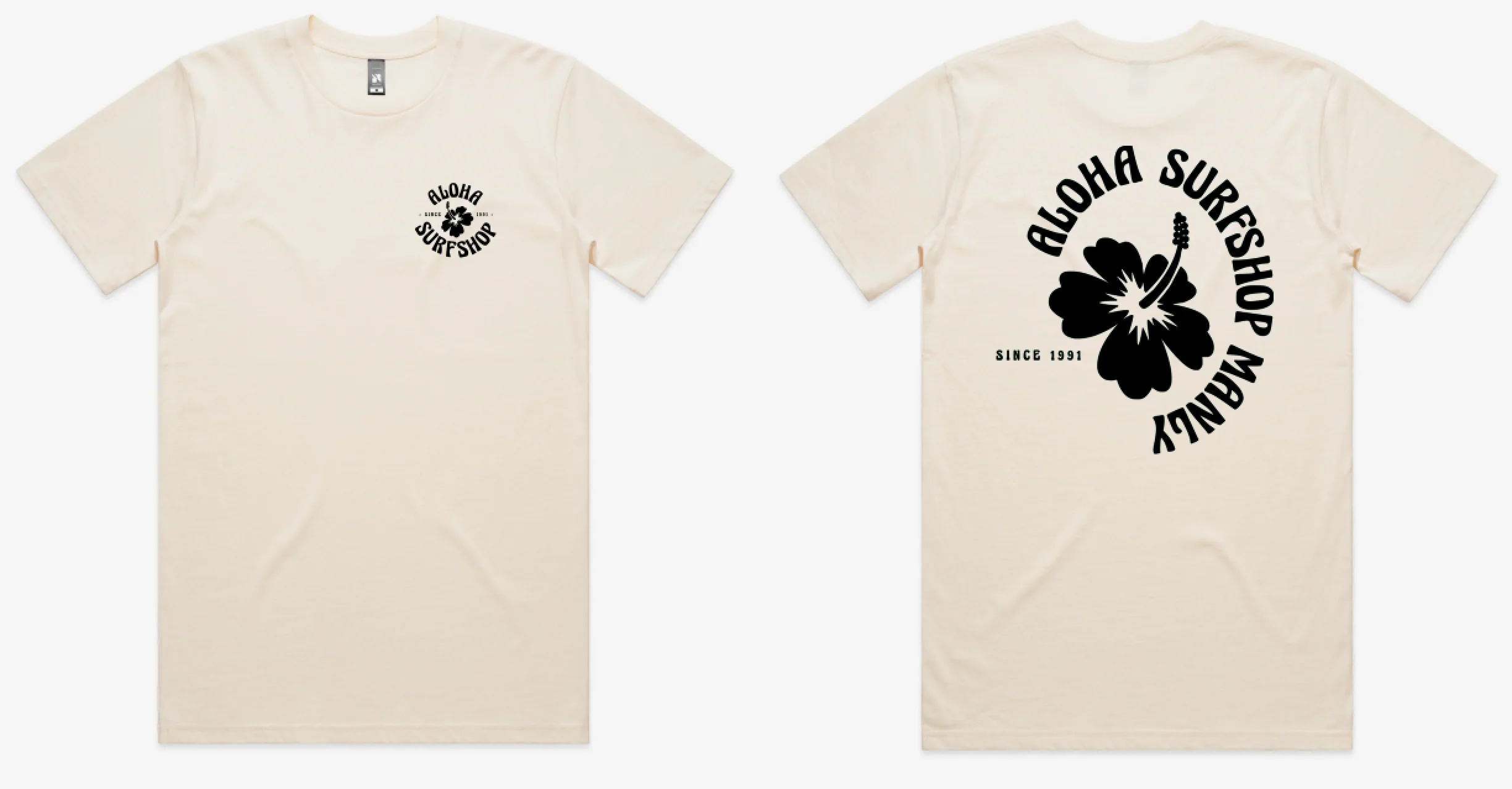 Aloha Hibiscus Tee - Ecru