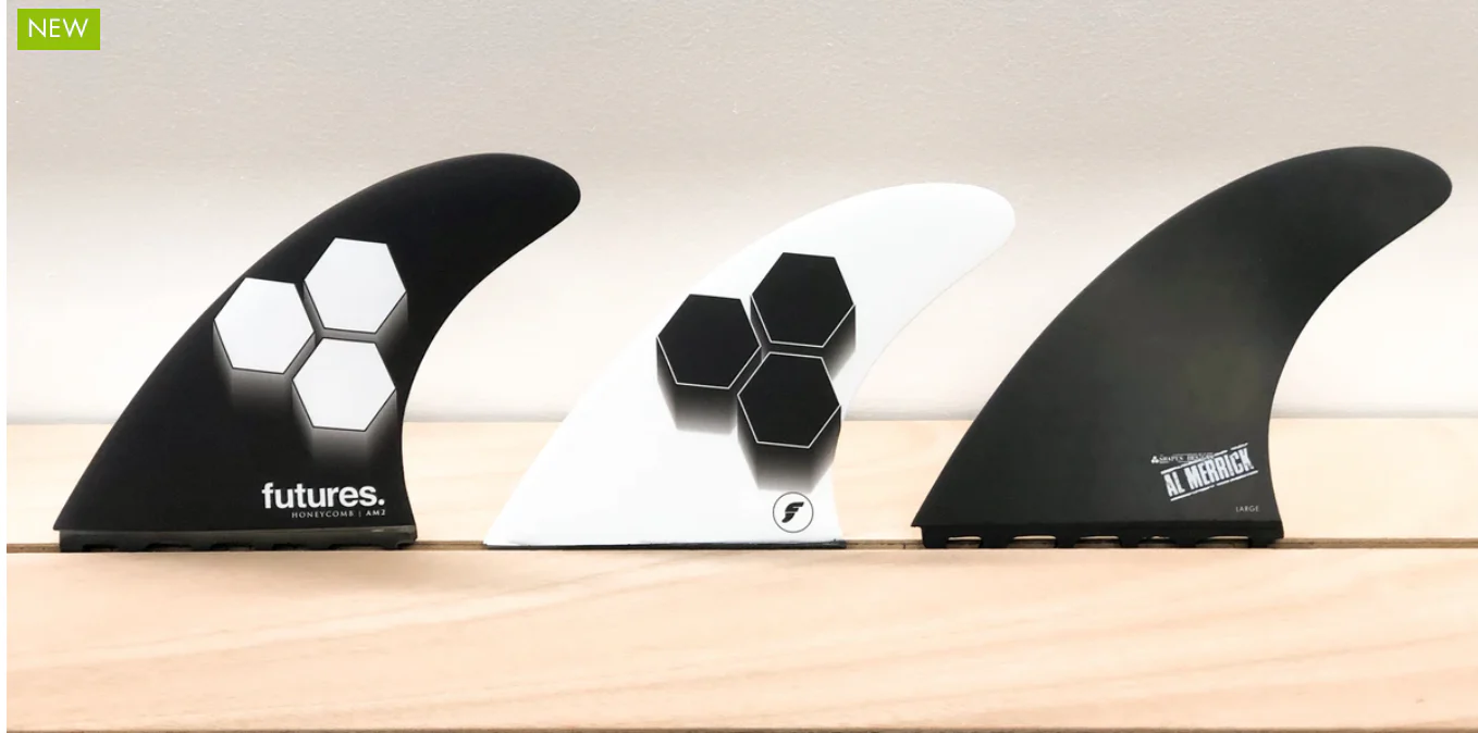 Futures Al Merrick AM2 Thruster Fin Set - Black/White - Image 3