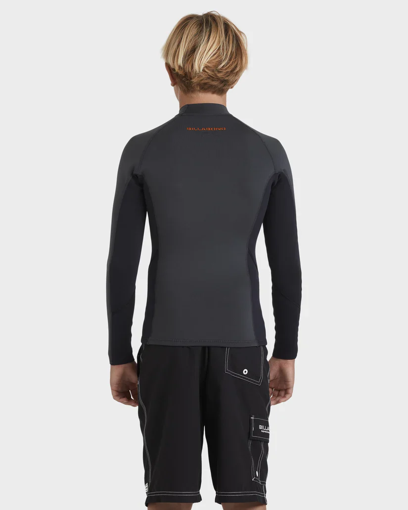 Billabong Boy's 1mm Absolute Natural Long Sleeve Wetsuit Top - Graphite - Image 2