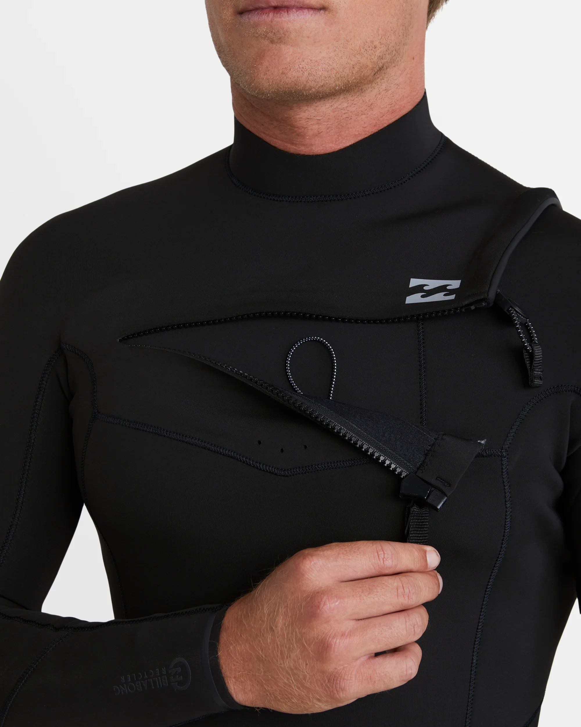 Billabong Mens Revolution Natural Chest Zip Long Sleeve Springsuit - Black - Image 4