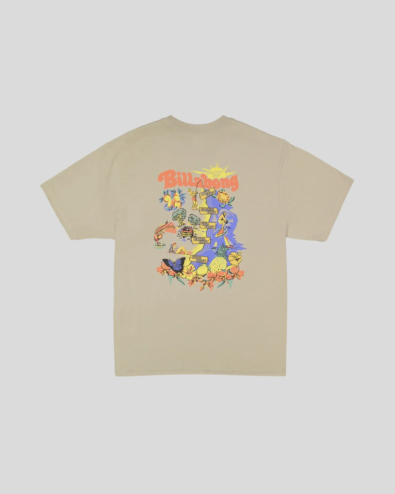 Billabong Mens Road Trip T-Shirt - Mushroom