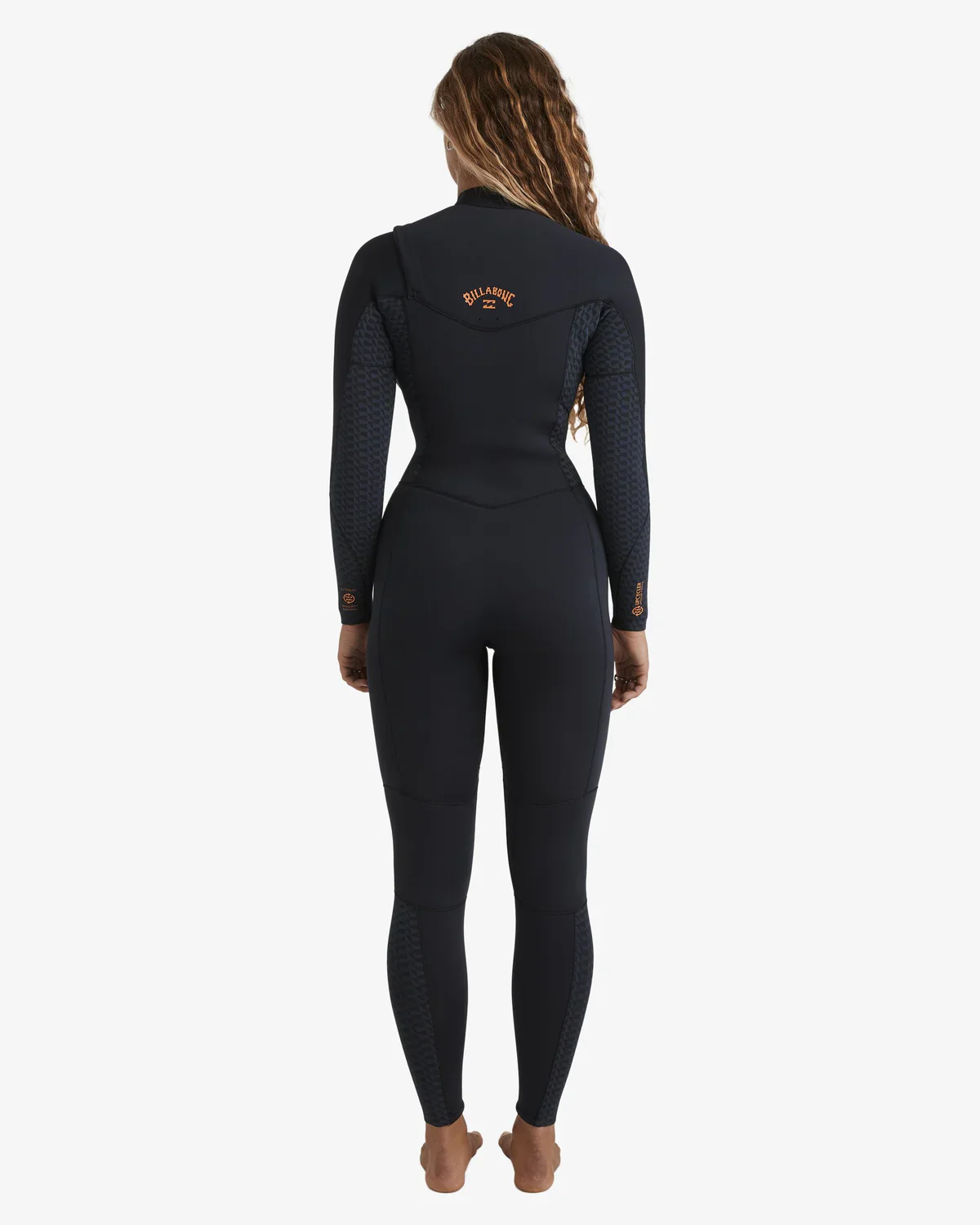 Billabong Womens 3/2mm Synergy Natural Chest Zip Steamer Wetsuit - Black Geo - Image 2