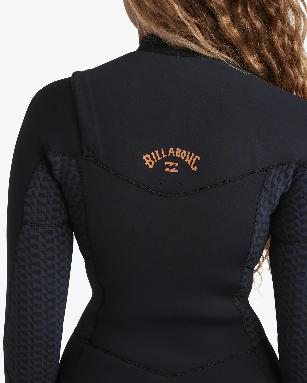 Billabong Womens 3/2mm Synergy Natural Chest Zip Steamer Wetsuit - Black Geo - Image 6