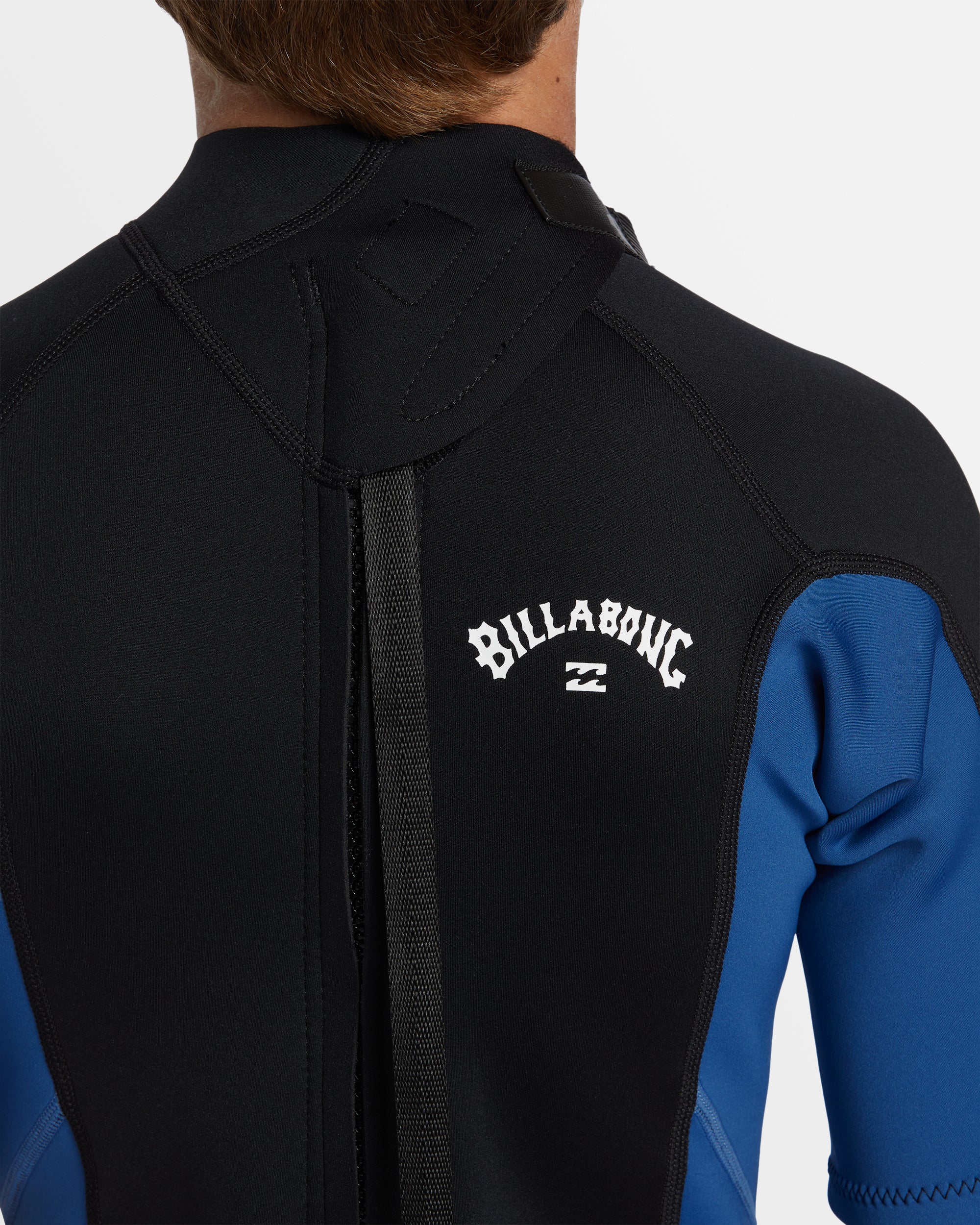 Boys 202 Foil Back Zip Short Sleeve Springsuit Wetsuit - Mid Blue - Image 4