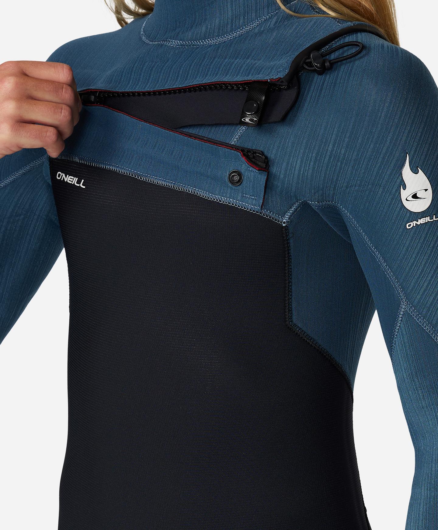 Boy's HyperFire 3/2mm Steamer Chest Zip Wetsuit - Cadet Blue - Image 3