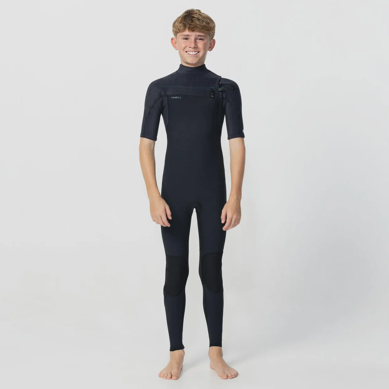 O'neill Boys HyperFreak Chest Zip Short Sleeve Steamer - Black