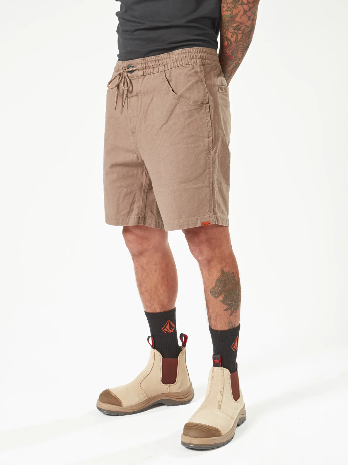 CALIPER ELASTIC WAIST SHORT 17" - BRINDLE