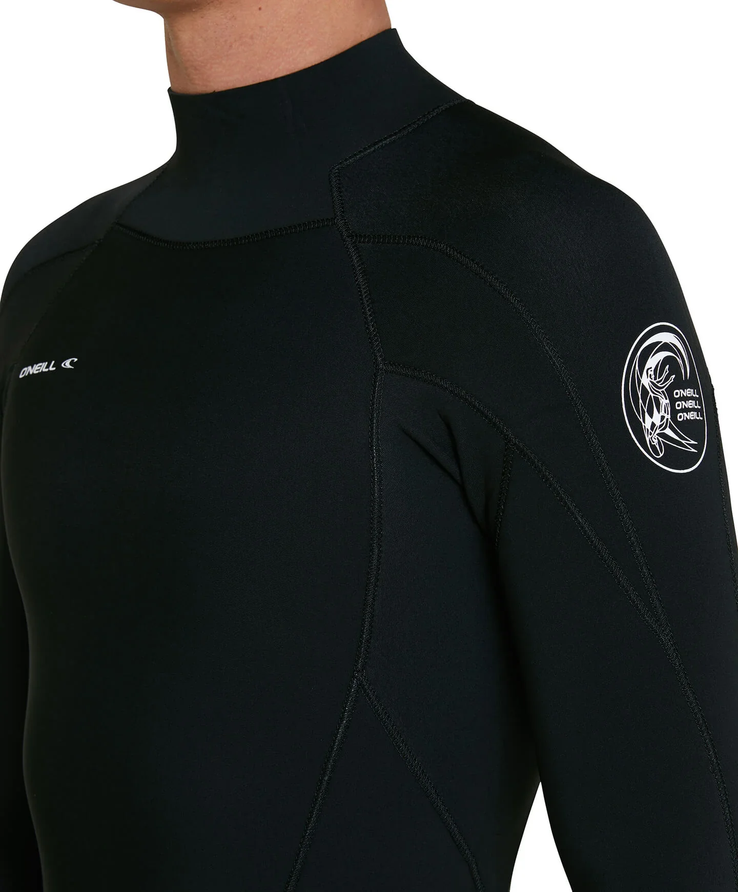 Men's Defender 3/2mm Steamer Back Zip Wetsuit - Black - Image 4