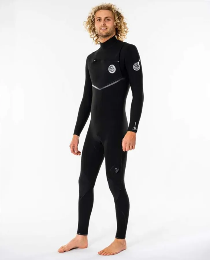 E7 E-Bomb 3/2 Chest Zip Fullsuit Wetsuit - Black - Image 4
