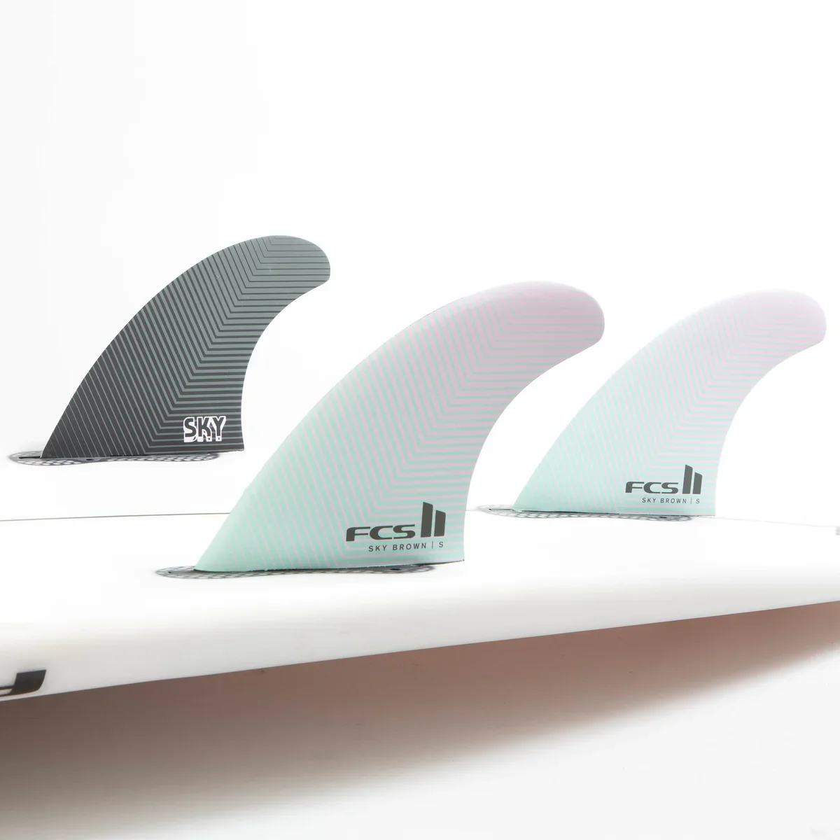 FCS II Skye Brown Pc Tri Fin Set - Seafoam/Lavender - Image 2