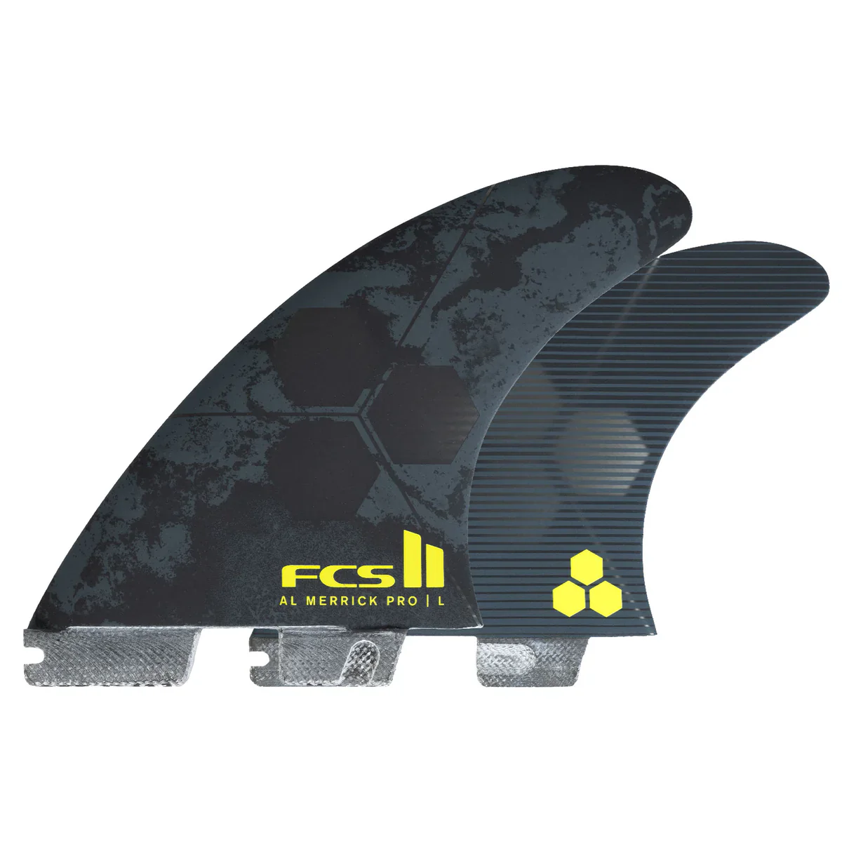 FCS II Al Merrick PG Pro Tri Fin Set - Black/Acid - Image 3