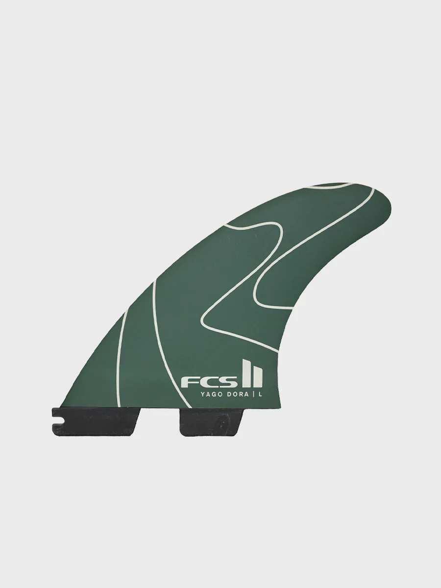 FCS II Yago Dora PC Tri Fin Set - Green/Black