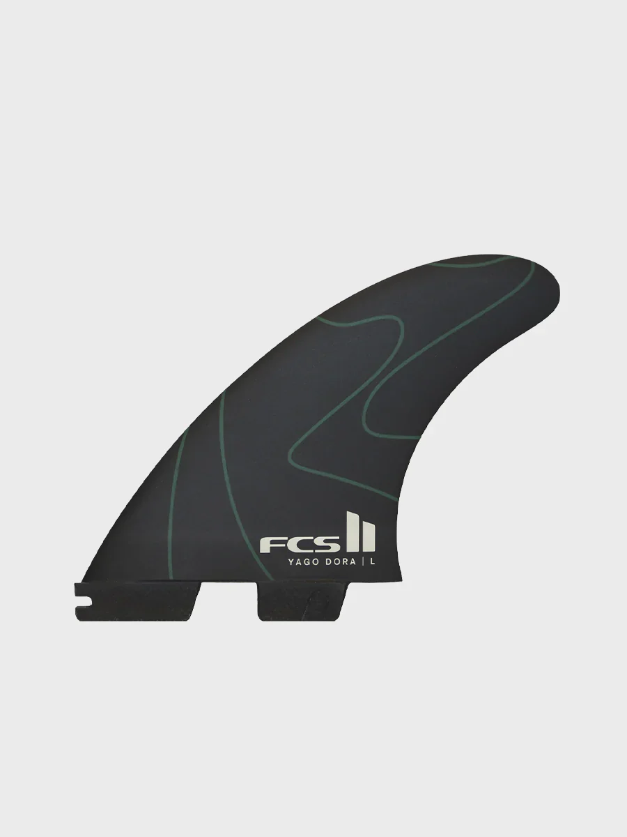 FCS II Yago Dora PC Tri Fin Set - Green/Black - Image 2