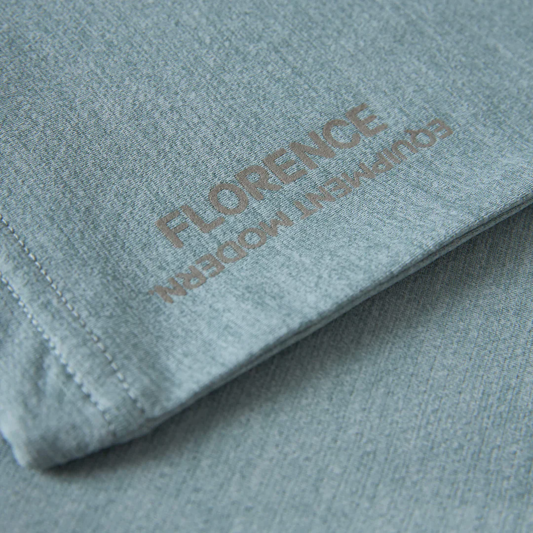 Florence Airtex Long Sleeve Hooded Shirt - Heather Light Sea Blue - Image 3