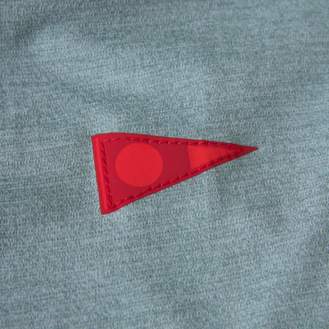 Florence Airtex Long Sleeve Hooded Shirt - Heather Light Sea Blue - Image 4