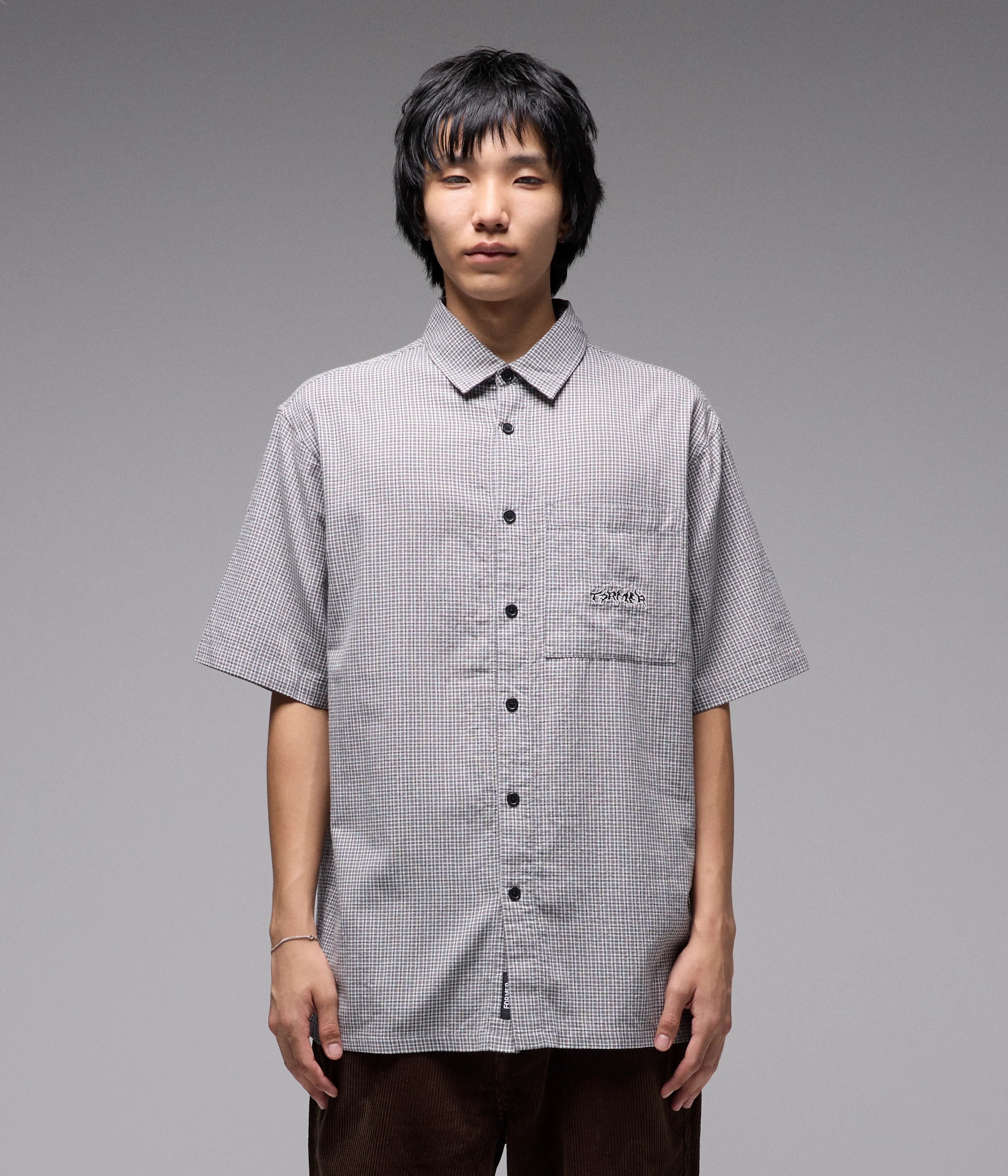 Former Vivian Check Short Sleeve Shirt - Black - Image 3