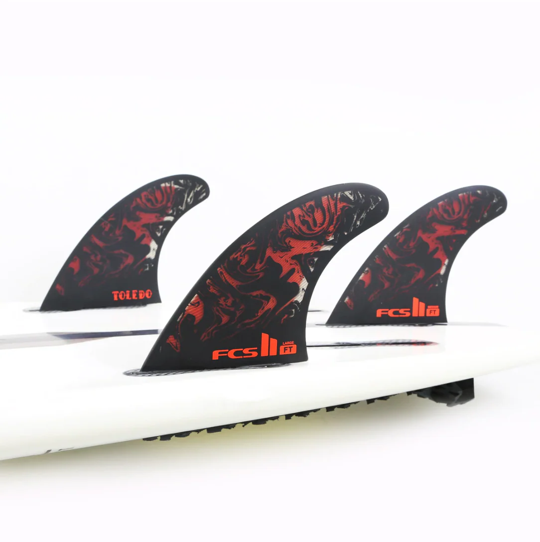 FCS II Filipe Toledo Tri Fin Set - Black/White - Image 3