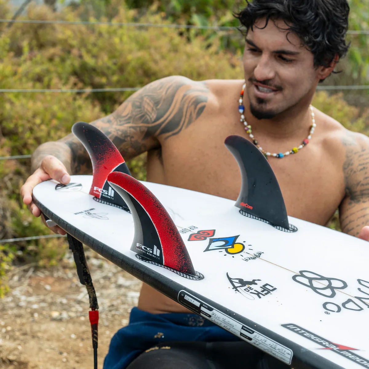 FCS II Gabriel Medina PC AirCore Tri Fin Set - Fireball - Image 2