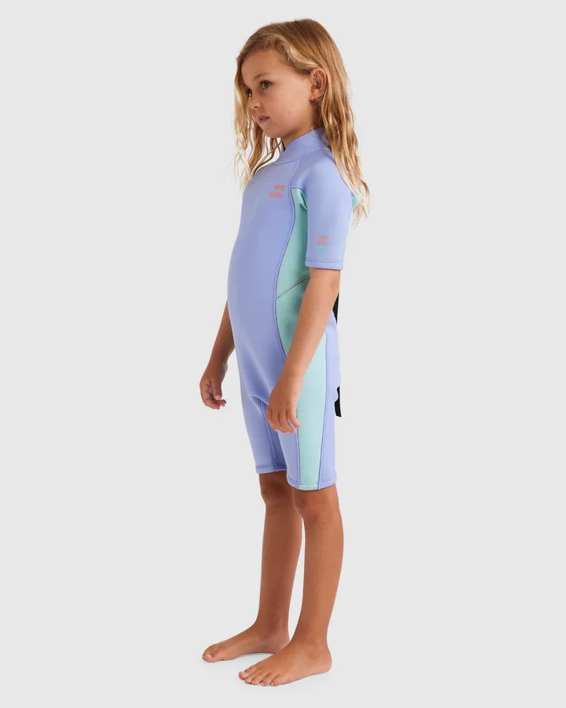 Billabong Girls 2mm Foil Back Zip Springsuit - Cosmic Blue - Image 3