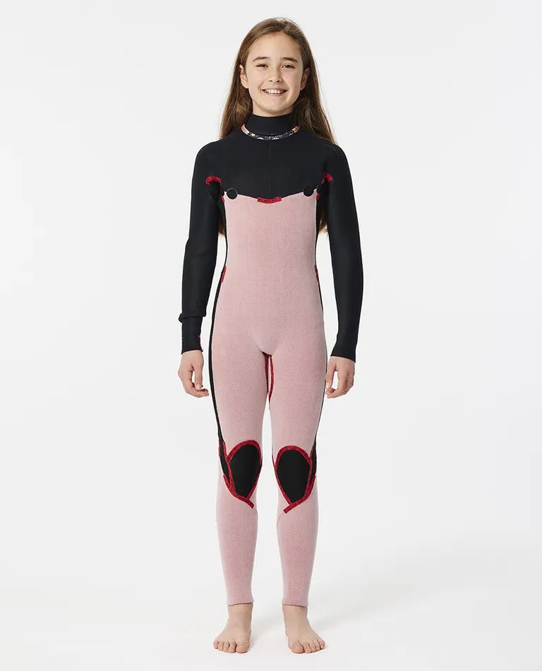 GIRLS DAWN PATROL CHEST ZIP 4/3MM STEAMER - MULTI - Image 3