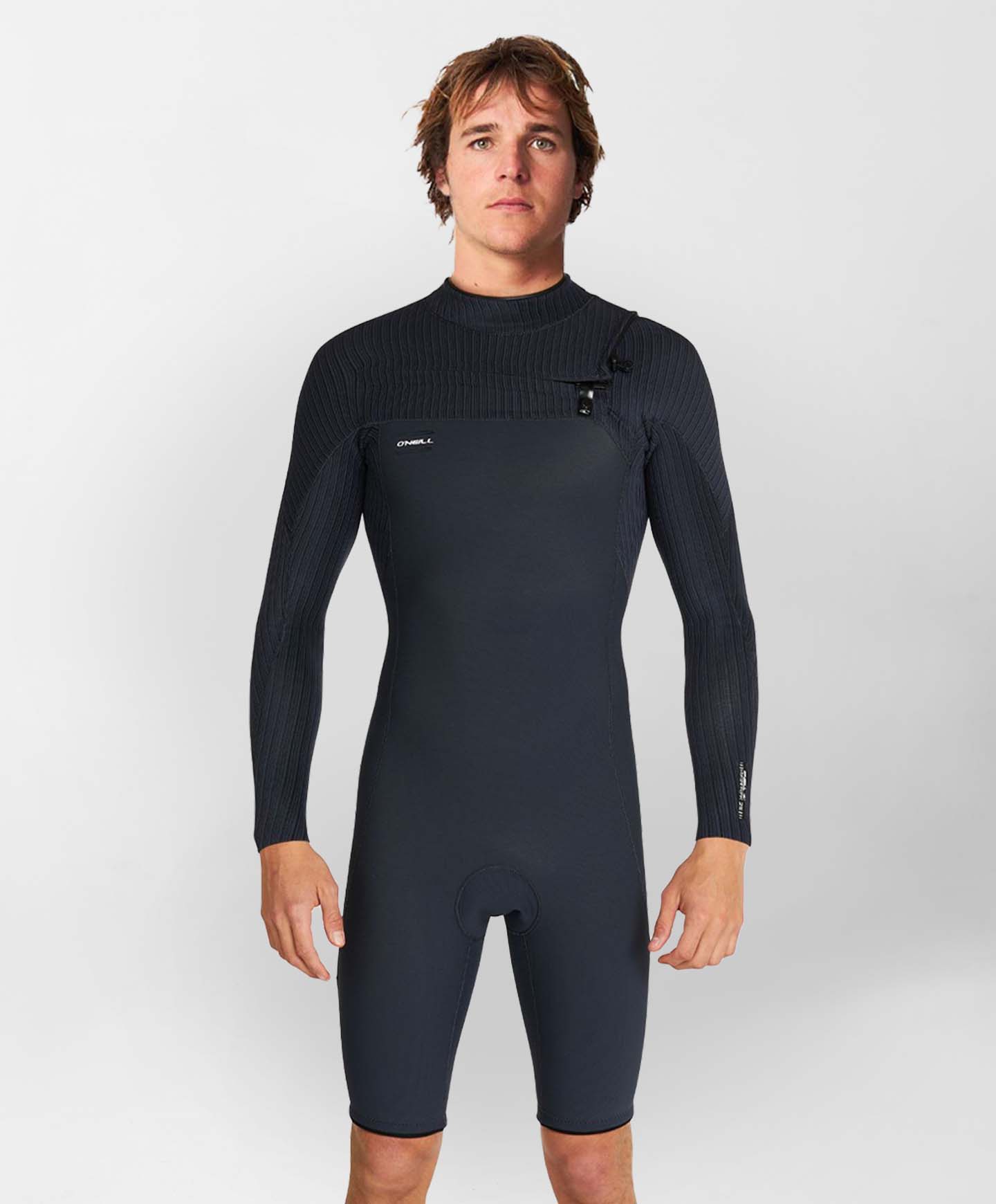 O'neill Men's HyperFreak 2mm Long Sleeve Chest Zip Springsuit Wetsuit - Black