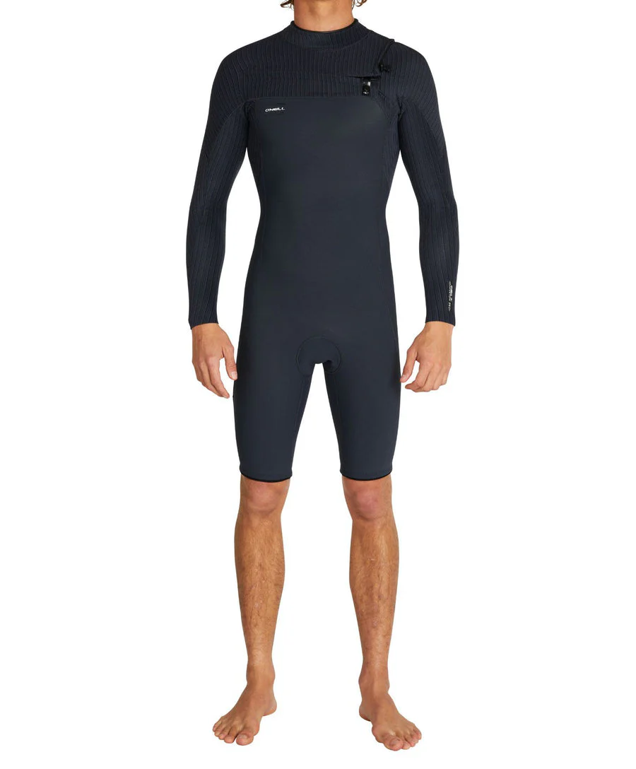 O'neill Men's HyperFreak 2mm Long Sleeve Chest Zip Springsuit Wetsuit - Black - Image 4