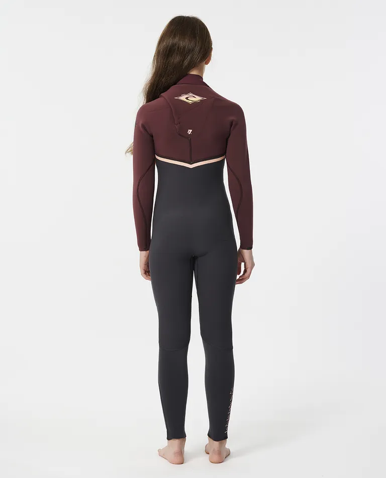 JUNIOR FLASHBOMB 3/2MM CHEST ZIP STEAMER - MAROON - Image 2