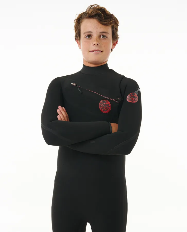 Kids Rip Curl F-Bomb Fusion 3/2 Chest Zip - Black - Image 3