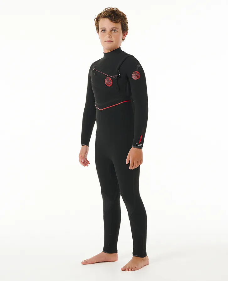 Kids Rip Curl F-Bomb Fusion 3/2 Chest Zip - Black - Image 5