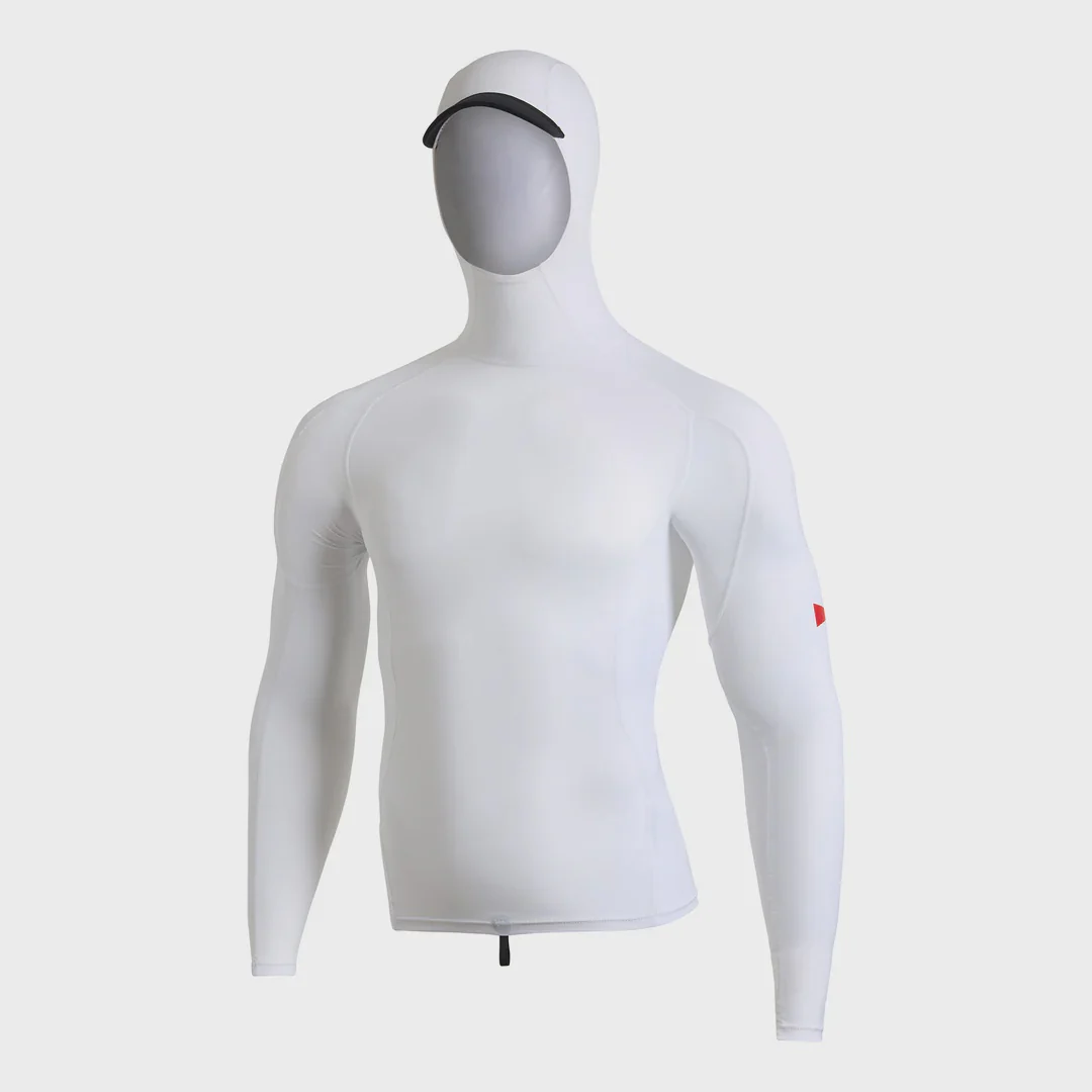 Florence Long Sleeve Hooded Rashguard - White