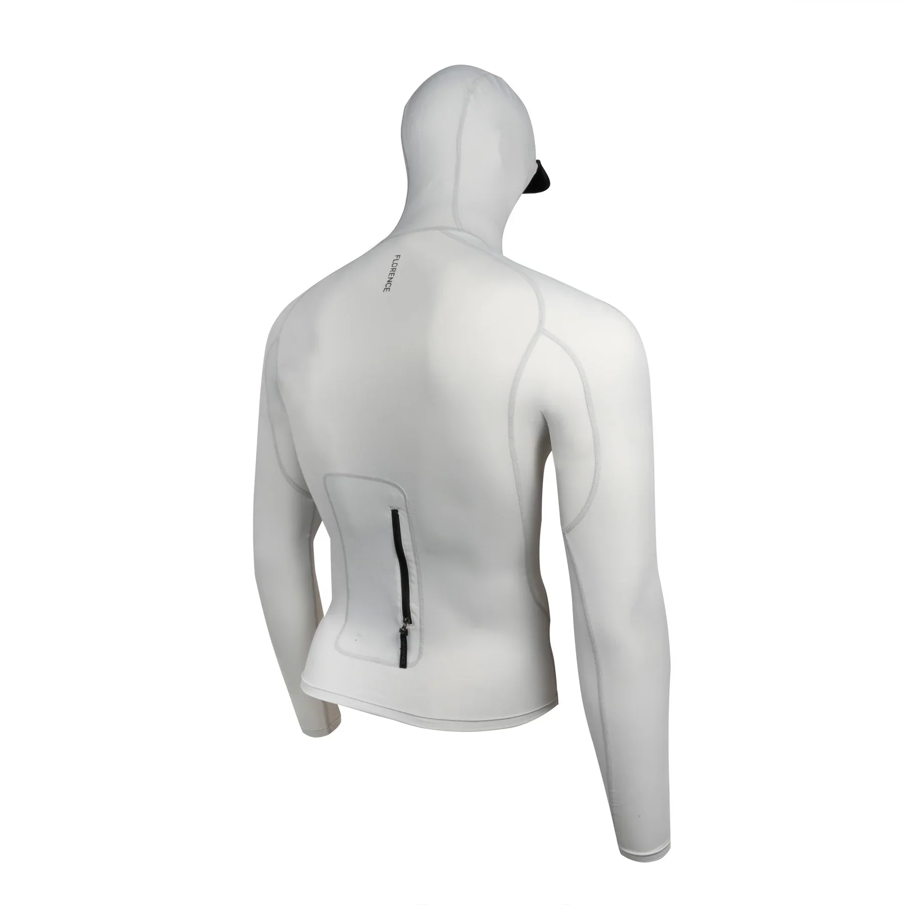 Long Sleeve Utility Pocket Hooded Rashguard - Silver - Image 2
