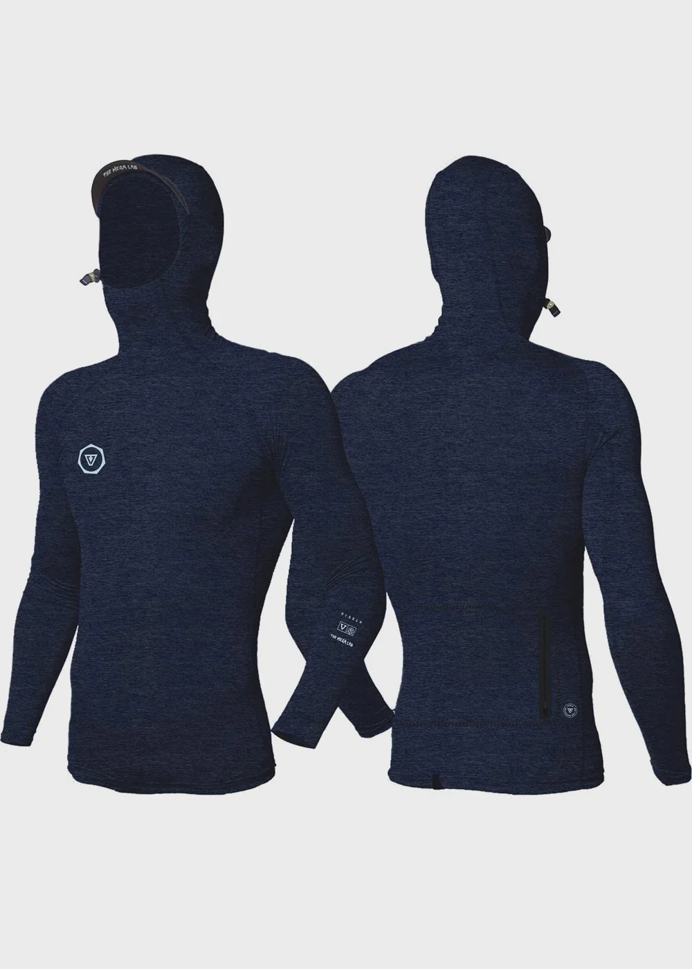MEGA LAB WARM SEAS ECO HOODED LYCRA - DARK NAVY HEATHER