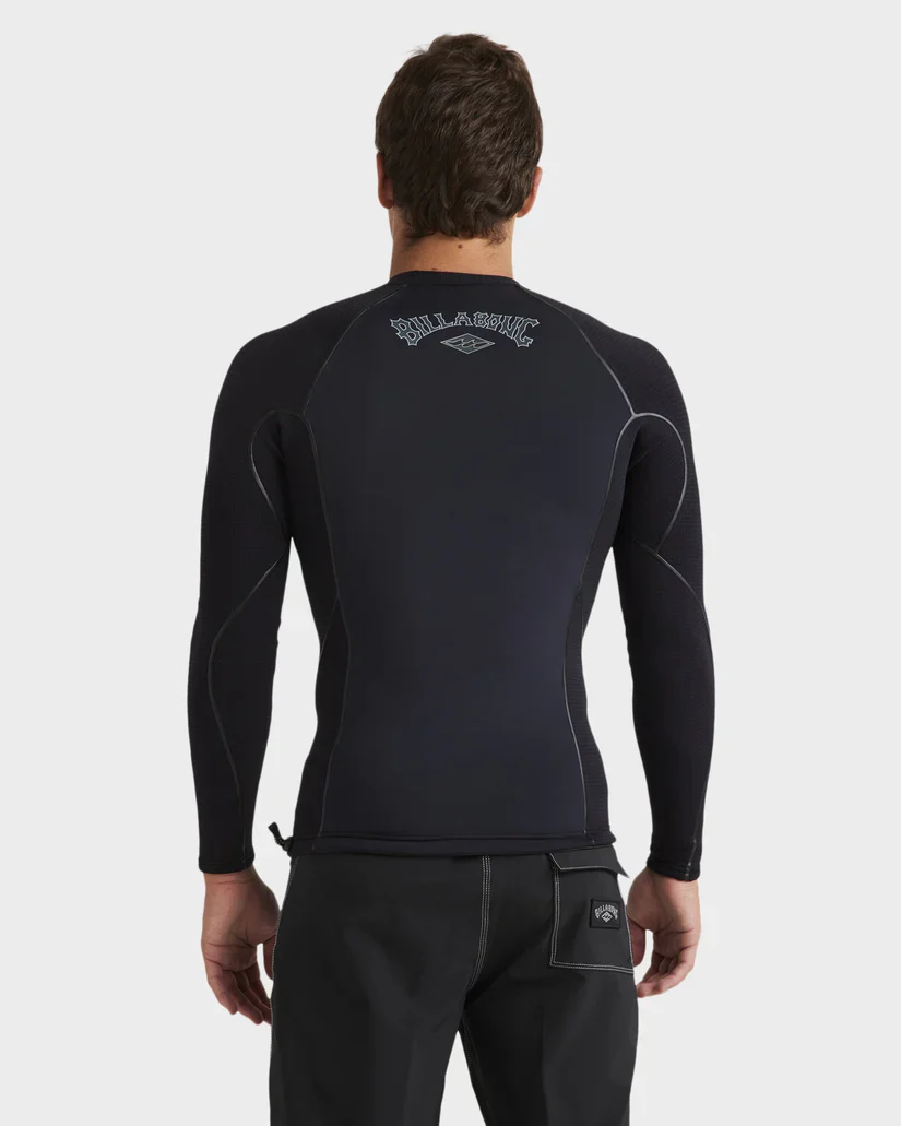 Mens 1/1mm Revolution Pro Long Sleeve Wetsuit Top - Black - Image 2