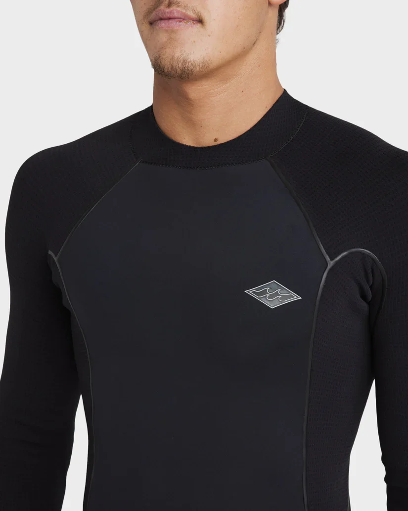 Mens 1/1mm Revolution Pro Long Sleeve Wetsuit Top - Black - Image 3