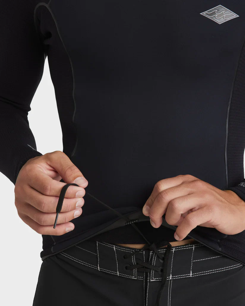 Mens 1/1mm Revolution Pro Long Sleeve Wetsuit Top - Black - Image 5