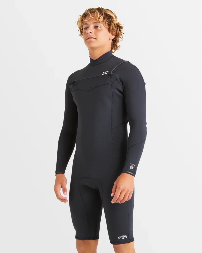 Men's 2mm Absolute Natural Chest Zip Long Sleeve Springsuit - Black - Image 7