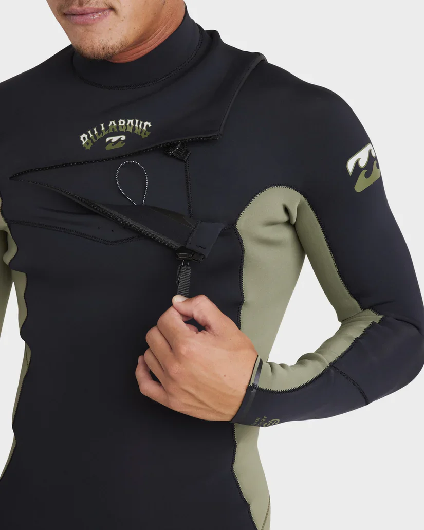 Mens 3/2mm Absolute Natural Chest Zip Steamer Wetsuit - Military - Image 10