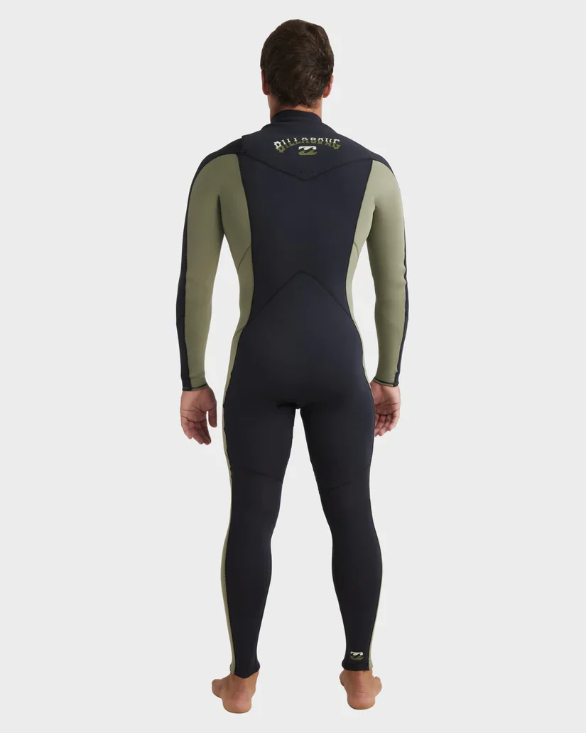 Mens 3/2mm Absolute Natural Chest Zip Steamer Wetsuit - Military - Image 2