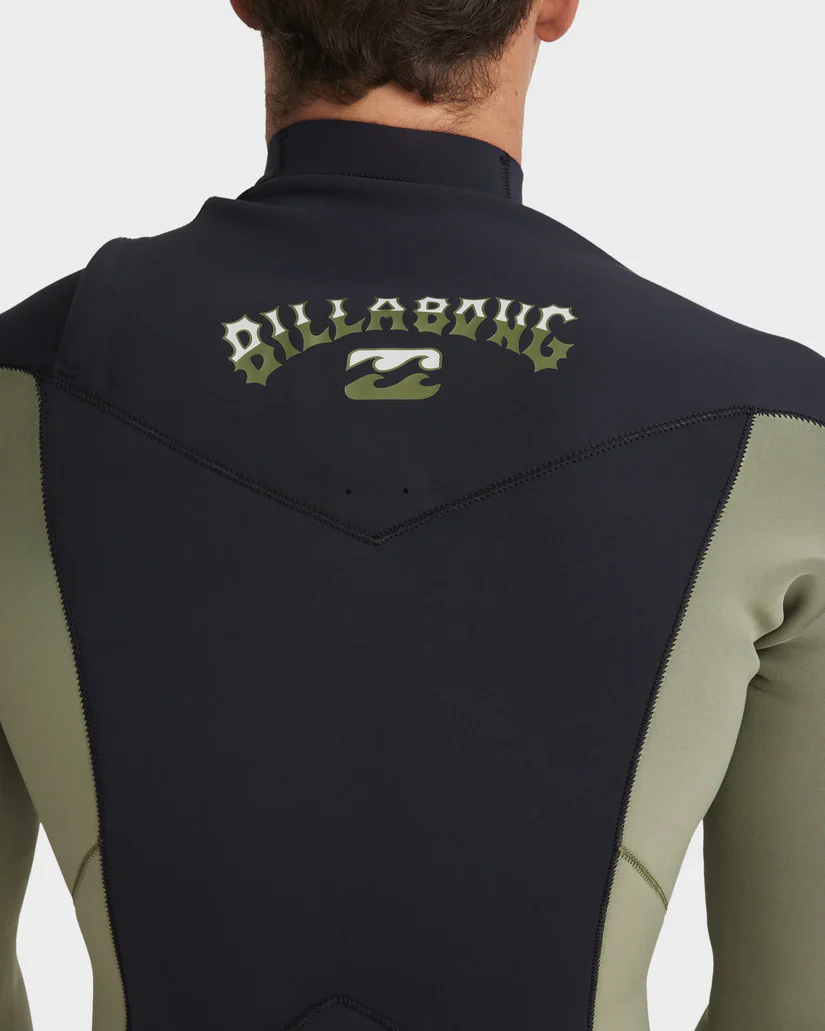 Mens 3/2mm Absolute Natural Chest Zip Steamer Wetsuit - Military - Image 5