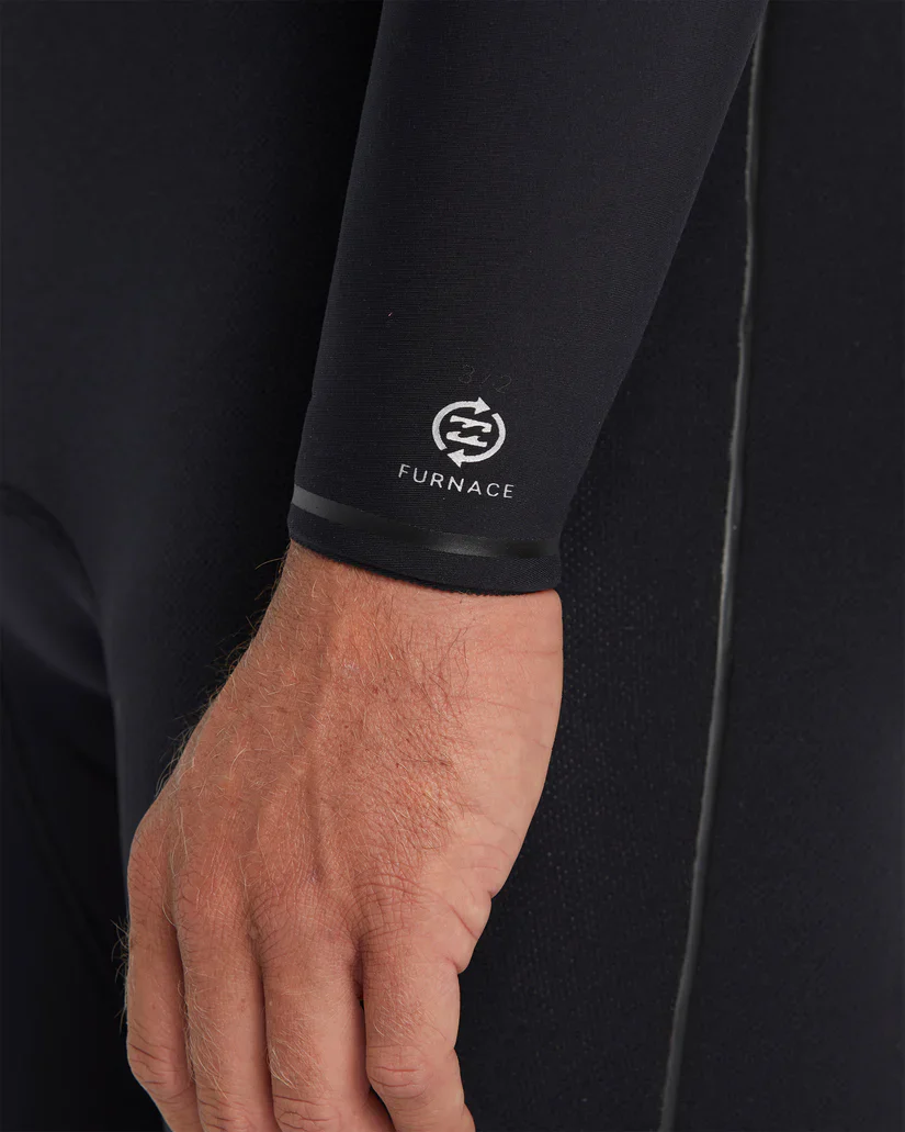 Billabong Mens 3/2mm Furnace Natural Chest Zip Steamer Wetsuit - Black - Image 8