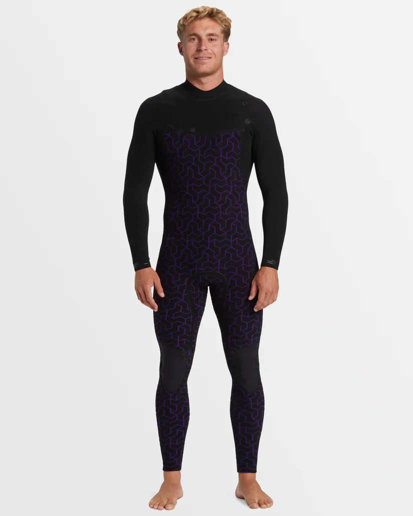 Billabong Mens 3/2mm Furnace Natural Chest Zip Steamer Wetsuit - Black - Image 9