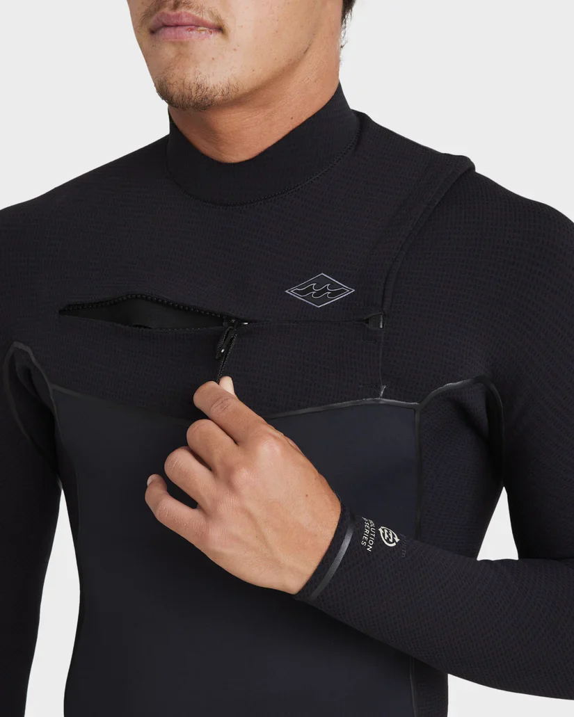 Billabong Mens 3/2mm Revolution Pro Chest Zip Steamer Wetsuit - Black - Image 10