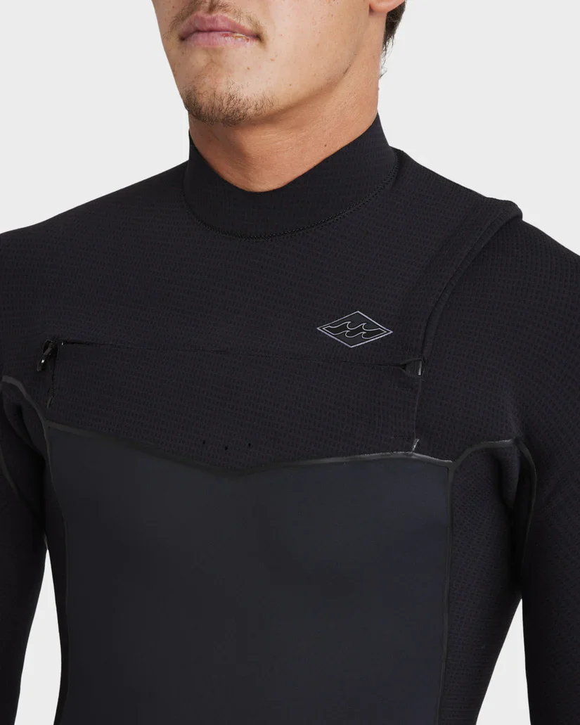 Billabong Mens 3/2mm Revolution Pro Chest Zip Steamer Wetsuit - Black - Image 6
