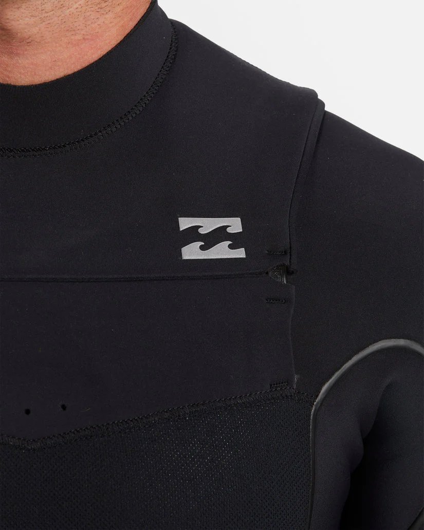 Billabong Mens 4/3mm Furnace Natural Chest Zip Steamer Wetsuit - Black - Image 3