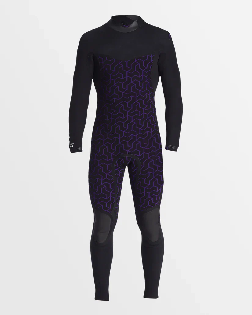 Billabong Mens 4/3mm Furnace Natural Chest Zip Steamer Wetsuit - Black - Image 7
